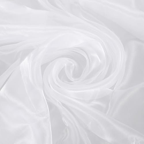 Organza Stoff, 1.6m x 2m Organza Tischläufer, Tüll Weiß zum Dekorieren, Tüllstoff Deko für Hochzeit, Party Tischedeko, Geschenke Deko, Basteln