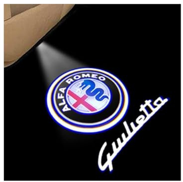 STLYBAZ 2 Pezzi luci per Porta Auto Luce di Benvenuto per Alfa Romeo Giulietta, Auto Logo Luce per Portiera Auto Benvenuto Proiettore Accessori