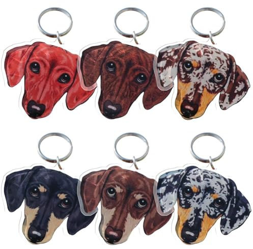 Muteitt 6 Stück Dackel-schlüsselanhänger, Kawaii-Hunde-schlüsselanhänger, Taschenanhänger, Niedlicher Welpe-Hund-anhänger, hängedekoration Für Damen Und Herren