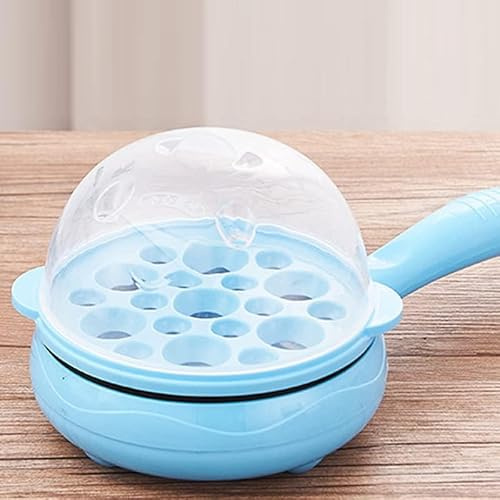 2 in 1 Egg Cooker Electric, Egg Boiler Mini Egg Cooker for Hard Boiled Eggs Multifunction Mini Egg Steamer for Home (Blue)