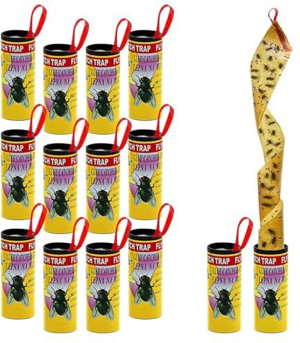 16 Pack Sticky Fly Catchers, Pesticide Free Fly Papers Strips for Indoors Outdoors Greenhouse Use