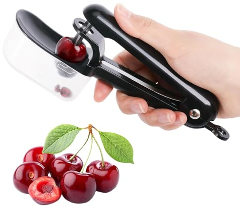 Kirschentkerner, Kirschkernentferner, Edelstahl Entkerner Kirschen, Kirschentsteiner Obstentkerner Cherry Corer Entferner, Hand Fruit Entsteiner Mit Aufbewahrungsbox für Obst Pflaumen Oliven Cherries