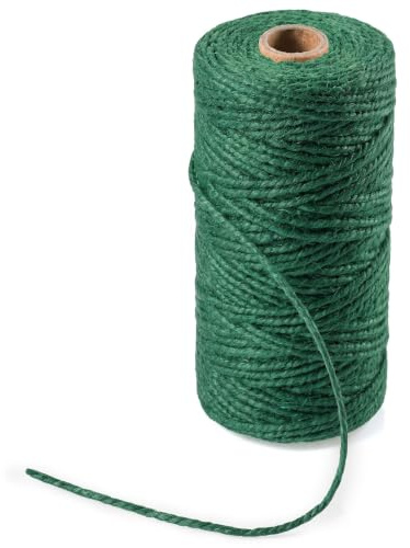 Lkw Ogechi Cuerda de Yute Verde, Hilo de Yute 2MM, 100m Cuerda de Jardin, Cuerdas de Jardinería para Plantas Trepadoras, Artesanías, Envoltura de Regalos, Decoración Navideña, Manualidades