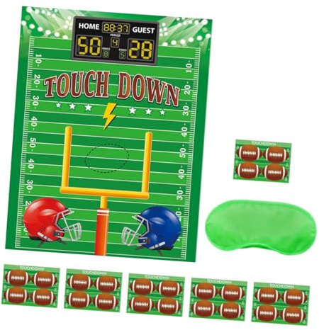 Vaguelly American Football Party Dekorationen mit Poster Aufklebern und Augenbinde für Lebendige Sportfeiern für Rugby Events und Kindergeburtstage