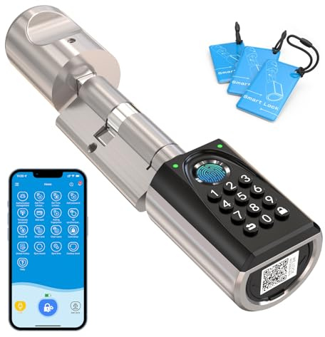 WELOCK U41 PRO Türschloss Fingerabdruck und Code, EU-Profil Schloss | Smart Lock mit RFID Karte,APP,WiFi,Fingerabdruck Schloss Haustür IP65,Smartes Türschloss Öffnen für Türen von 50-100mm