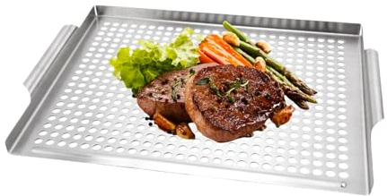 Kustimantu Accesorio de parrilla para barbacoa, de acero inoxidable, para exteriores, repuesto resistente, para picnic, camping, jardín, barbacoa con desagüe