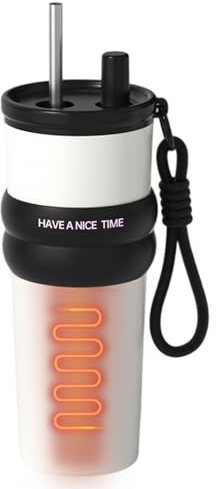 Tasse Isotherme Pour Café En Voiture | Mug Café Isolé 71cl avec Bec Verseur et Paille - Mug Automobile Étanche pour Boissons Chaudes et Froides pour Sports, Camping, Voyage, Pique-nique, Pêche et Traj