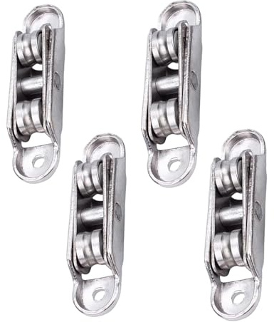 Rueda Para Puerta Corredera,4 Piezas Poleas Para Ventana - Rodamiento Doble Rueda Ajustable Inclinación Aleación Zinc Silencioso Para Cocina Balcón Salón Estudio