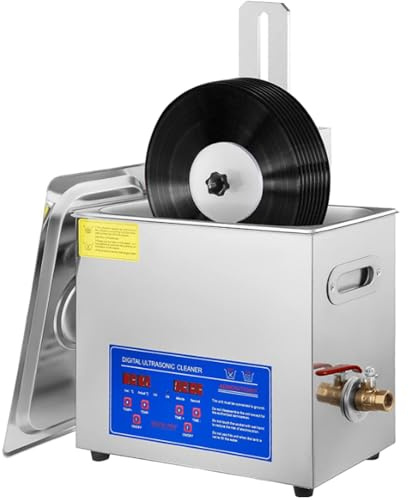Pulitore ad ultrasuoni Commerciale, capacità 6L per la Pulizia di Dischi in Vinile, Gioielli ed Elettronica