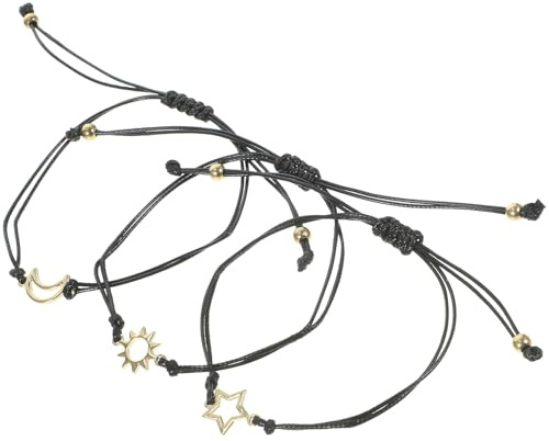 DRESSOOS 3 Pulseras Amistad para Mujer de Aleación Dorada Diseño Delicado, Cadenas de Muñeca para Celebrar Aniversarios y Expresar Sentimientos