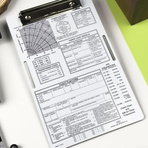 Genouillère professionnelle en alliage d'aluminium avec clip en métal et sangle élastique pour contenir des documents de vol pendant les missions (VFR)