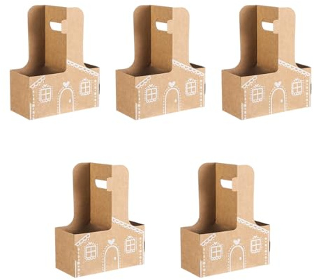 Elnwnnkc De 5 portavasos compactos y plegables de cartón, perfectos para reuniones navideñas