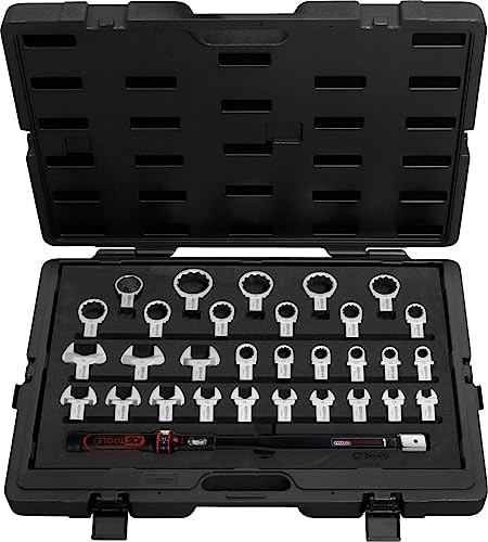 KS Tools Drehmoment Werkzeug-Satz für Drehmomentschlüssel 14x18 mm 516.1730 I 31-tlg. I 40-200 Nm I Schraubenschlüssel Set I Maulschlüssel Set, Ringschlüssel Set