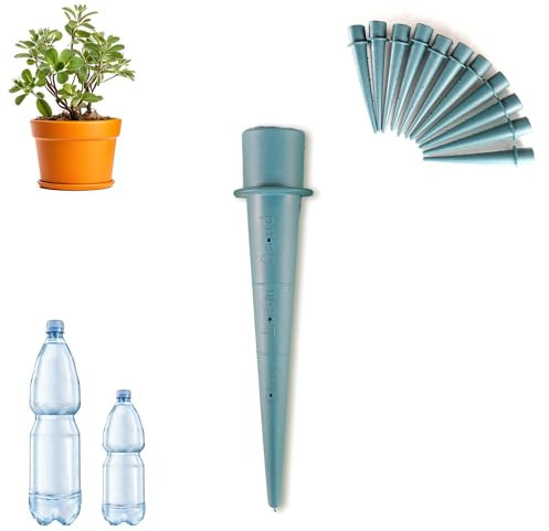 Fishtec Lot de 12 Cônes d'Arrosage - Kit d'Irrigation Autonome Système Goutte à Déversement l'eau sans Innondation ni Évaporation Indépendant pour Pots Fleurs, Plantes et Jardin