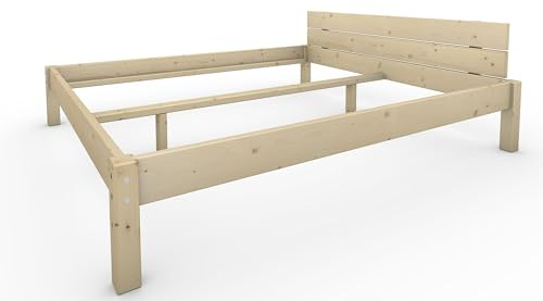 TUGA - Holztech Naturprodukt MASSIVHOLZBETT DAYBETT MASSIV Holz Bett HOLZBETT FSC 300Kg 160 x 200cm unbehandelt HÖHE 38cm