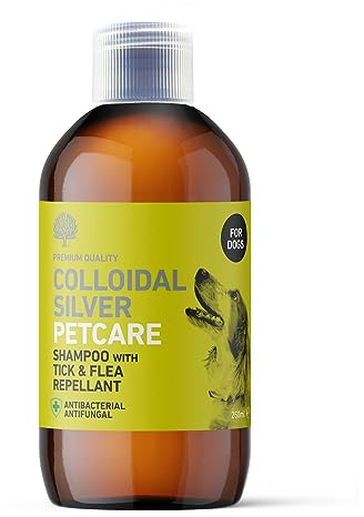 Nature’s Greatest Secret Colloidal Silver Dog Shampoo 250ml | Natural Tick & Flea Repellent | Antibacterial | Amber 80% True Colloids