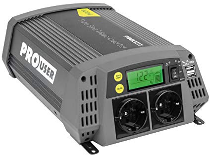 Pro-användare PSI600 19127 600 W ren sinusvåg 12 V till 230 V spänningsomvandlare med fjärrkontroll och USB-utgång