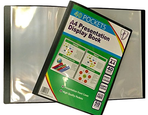 Tiger Präsentationsmappe mit flexiblem Einband, A4, 40 Taschen, für Kunstwerke/Fotos, FlexCover Portfolio