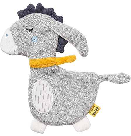 Fehn Knister Esel fehnNATUR - Activity Baby Raschel Spielzeug aus Baumwolle aus biologischem Anbau zum Greifen und Spielen - Babyspielzeug - Motorikspielzeug für Kleinkinder ab 0+ Monaten