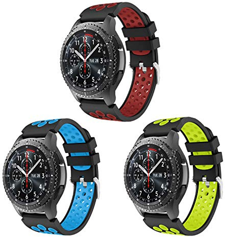 Syxinn Kompatibel mit 22mm Armband Galaxy Watch 46mm/Gear S3 Frontier/Classic/Samsung Galaxy Watch 3 45mm Ersatz Uhrenarmband Silikon Sportarmband für Huawei GT 2/GT 3 46mm/Moto 360 2nd Gen
