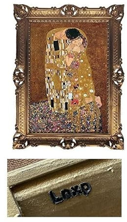 Lnxp Wunderschönes Gemälde 70x90 cm Künstler; Gustav Klimt „Der Kuss“ Bild Bilder Barock Rahmen Antik Repro Renaissance 58B