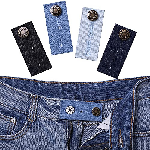 Denim-Taillenverlängerungs-Knopf für Jeans und Röcke, bequeme Metallknöpfe, 4 Stück