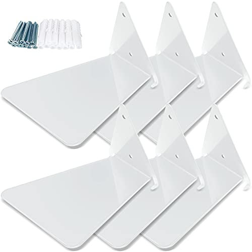 Jetec 6 Stück Unsichtbare Schwebende Bücherregale Unsichtbare Regale für Bücher Wand Bücherregal Metall Wandmontierte Buch Organizer für Heim Büro
