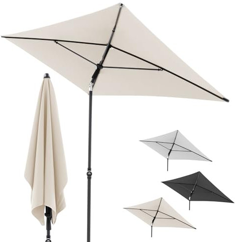 Doppler Parasole Rethink I 180x200cm al naturale I inclinabile per balcone e terrazza I sostenibile I con apertura a mano I Con copertura