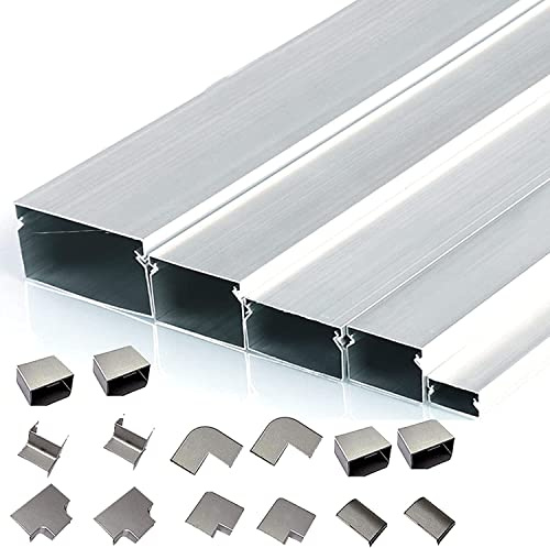 Blinkendes Kabelmanagementsystem, 5 m, Aluminium, silberfarben, Boden/Wandmontage, strapazierfähig, für Innen/Außenbereich/Garage/Lager