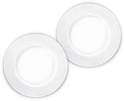 Wilmax - Assiettes - 2 pièces - Ø 20 cm - plates en porcelaine blanche - table - Lavables au lave-vaisselle - de petit-déjeuner, à gâteaux - Emballées dans un coffret cadeau
