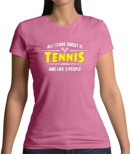 Dressdown All I Care About is Tennis and 3 People - Womens Crewneck T-Shirt - Azalea - XXL