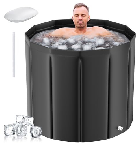 Portable Ice Bath Tub for Athletes, 319L Foldable Ice Bath for Cold Water Therapy Training, Ice Bath Recovery Tub for Adults Ice Baths and Soaking Outside Cold Plunge (Without Lid)