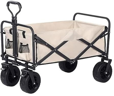 Bollerwagen Handwagen Transportwagen Klappbarer Wagenwagen, Tragbar, Faltbar, Große Kapazität, Outdoor-Camping-Tisch, Licht-Grillwagen Campingwagen Faltbar Strandwagen (Color : A)