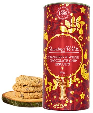 Biscuits Gift Set With Assorted Traditionally Made Chocolate Christmas Biscuits - Stocking Fillers | Christmas Eve Box Fillers For Men, Women Kids - Festive Cranberry And White Chocolate Chip