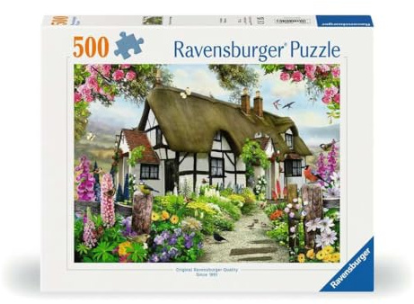 Ravensburger Puzzle Verträumtes Cottage - 500 Teile Puzzle für Erwachsene | 500 Teile Puzzle, Erwachsenenpuzzle, Geschenk für Frauen und Männer
