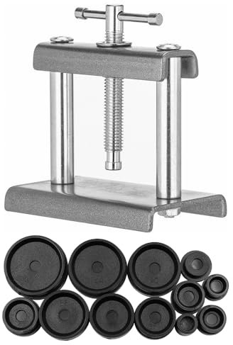 Tiardey Watch Press Tool Set Watch Back Case Closer Watch Battery Replacement Watch Opener Remover with 12pcs Fitting Dies