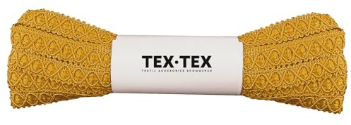 TEXTEX= Galón de Rombos de Rayón- Berguilla para Decoración y Customización de Prendas Textiles de 12mm de Ancho. Piezas de 10 Mts - (Oro)