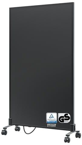 BR Bringer® Infrarotheizung 700 W Schwarz Elektroheizung | Energiesparende Infrarotwärme für Wohnraum, Büro oder Badezimmer - schwarze Elektroheizung, TÜV und GS geprüft