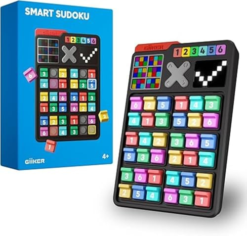 GiiKER Smart Sudoku-pusselspel, original sudoku med 2 500 utmaningar för barn, tankesport pussel för barn, resespel, födelsedagspresenter för pojkar och flickor