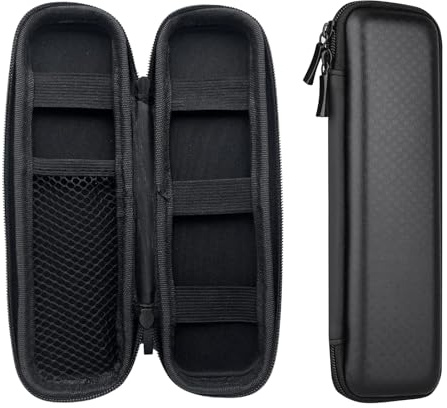 Gurfzcyuoo Hard Shell Pen Case, EVA Small Pencil Case Durable Hard Shell Stylus Pencil Case Multifunctional Waterproof Black Zipper Bag for Stylus, Executive Pens, Data Cables