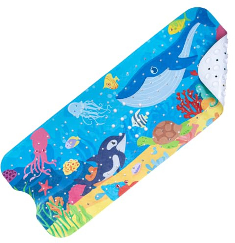 WELTRXE Badewannenmatten rutschfest 100x40cm, BPA-frei PVC-Duschmatte mit Saugnäpfen, Antirutschmatte Badewanne, Maschinenwaschbar