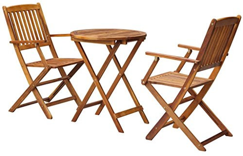 Xichuzi 3-TLG. Bistro-Set Klappbar, Balkonmöbel, Balkon Möbel, Balkon Sitzgruppe, Gartenmöbel, Sitzecke Garten, Balkonset, Terrassen Möbel, Massivholz Akazie