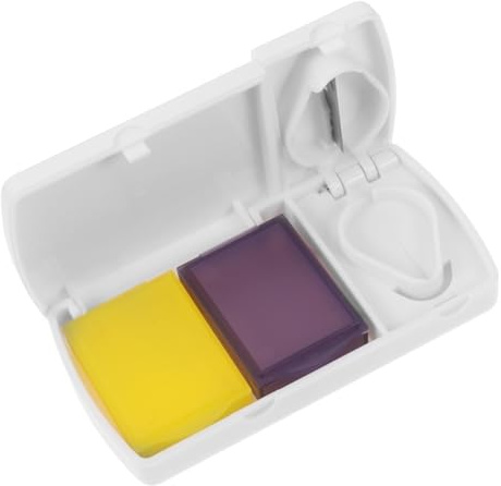 Healeved Tragbarer Pillenzerkleinerer Edelstahl Mit Trennwand Kompakte Splitterbox Weiß Rutschfeste Öffnung Tablettenteiler Für Vitamine Und Medikamente Unterwegs