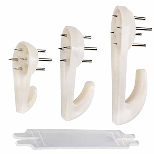 Picture Hooks (60 PCS) Picture Hanging Kit Assorted Picture Hanging Hooks Non-Trace Hard Wall Hanger Hook White Picture Hanger Set