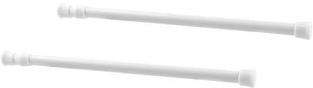 Tabanzhe 2PCS Tension Curtain Rods – Extendable 30–50cm No-Drill Adjustable Spring Loaded Curtain Pole for Net Curtains, Shower Curtains, Kitchen, Bathroom & Windows (White)