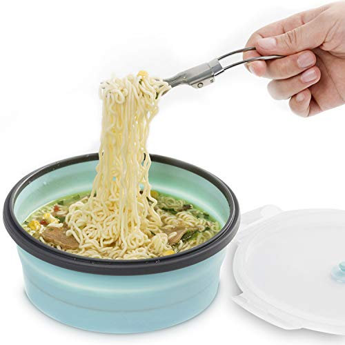 Werwing Collapsible Bowl with Lid – 1200ML Silicone Camping Bowl for Camping, Hiking, Office & Home | Microwave & Fridge Safe, BPA-Free Food Storage Container