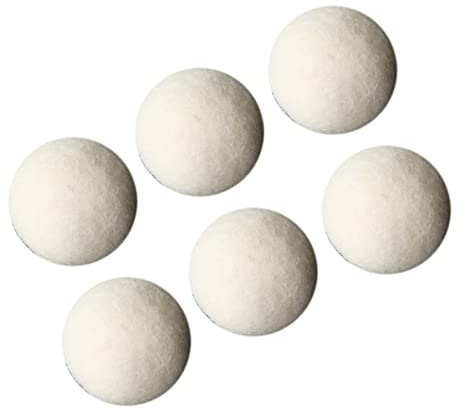 6 Pack Wool for Laundry – High Density Reusable Wool Drying Balls Reduce Static Cling, Shorten Drying Time, Fabric Softener Alternative for Clothes & Delicates (4cm)
