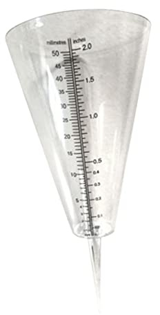 Toyvian Pluviomètre à Échelle Lisible pour Jardin et Extérieur, Cône Plastique Transparent avec Pointe pour Insertion au Sol, Mesure Précise des Précipitations et Arrosage Contrôlé, Outil