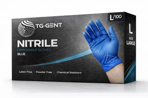 TG-GENT Nitrilhandschuhe Blau L | 10x 100Stück | Einweghandschuhe puderfrei, latexfrei | Untersuchungs- & Schutzhandschuhe für Medizin, Pflege, Haushalt & Reinigung