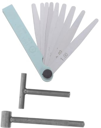 WEKADRIN Strumento Regolazione Valvole Motore Moto in Metallo Resistente con Chiave T e Spessimetro per Misurazione Precisa del Gioco Compatibile con Vari Modelli per Manutenzione e